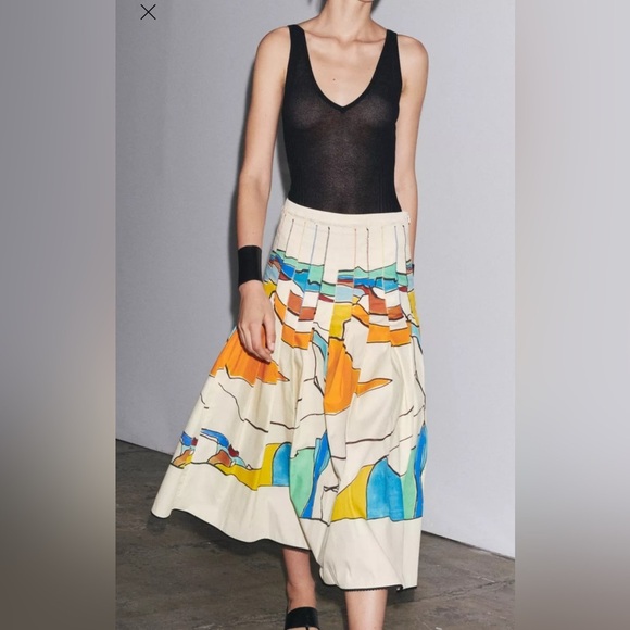 Zara printed midi skirt - Picture 2 of 7